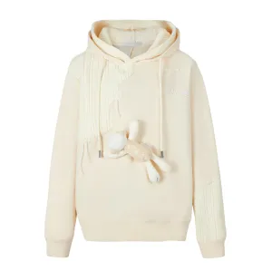 13DE MARZO Bear Knit Suture Layered Hoodie