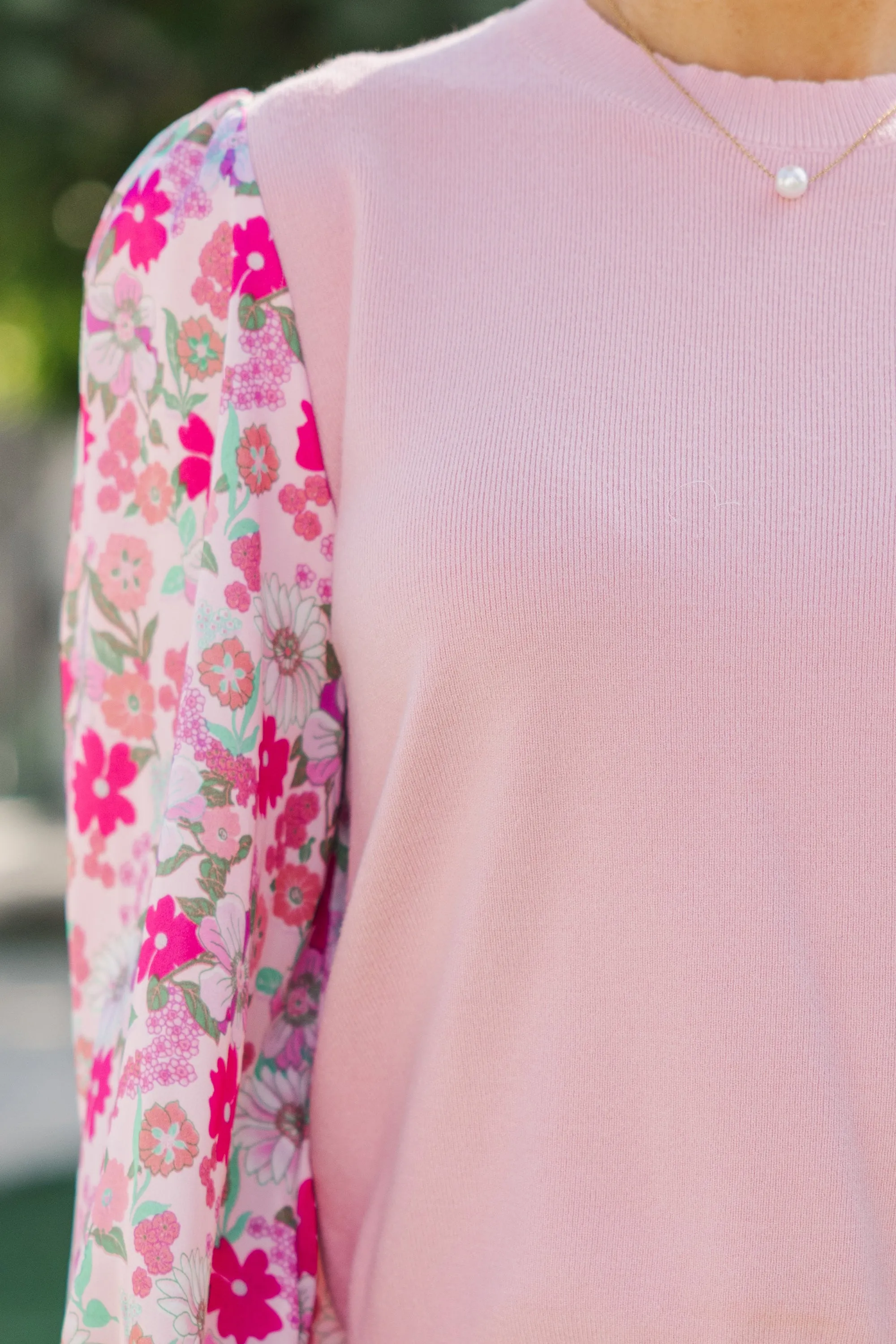 All In Time Pink Floral Sweater