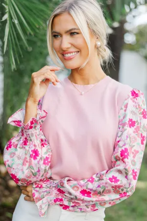 All In Time Pink Floral Sweater