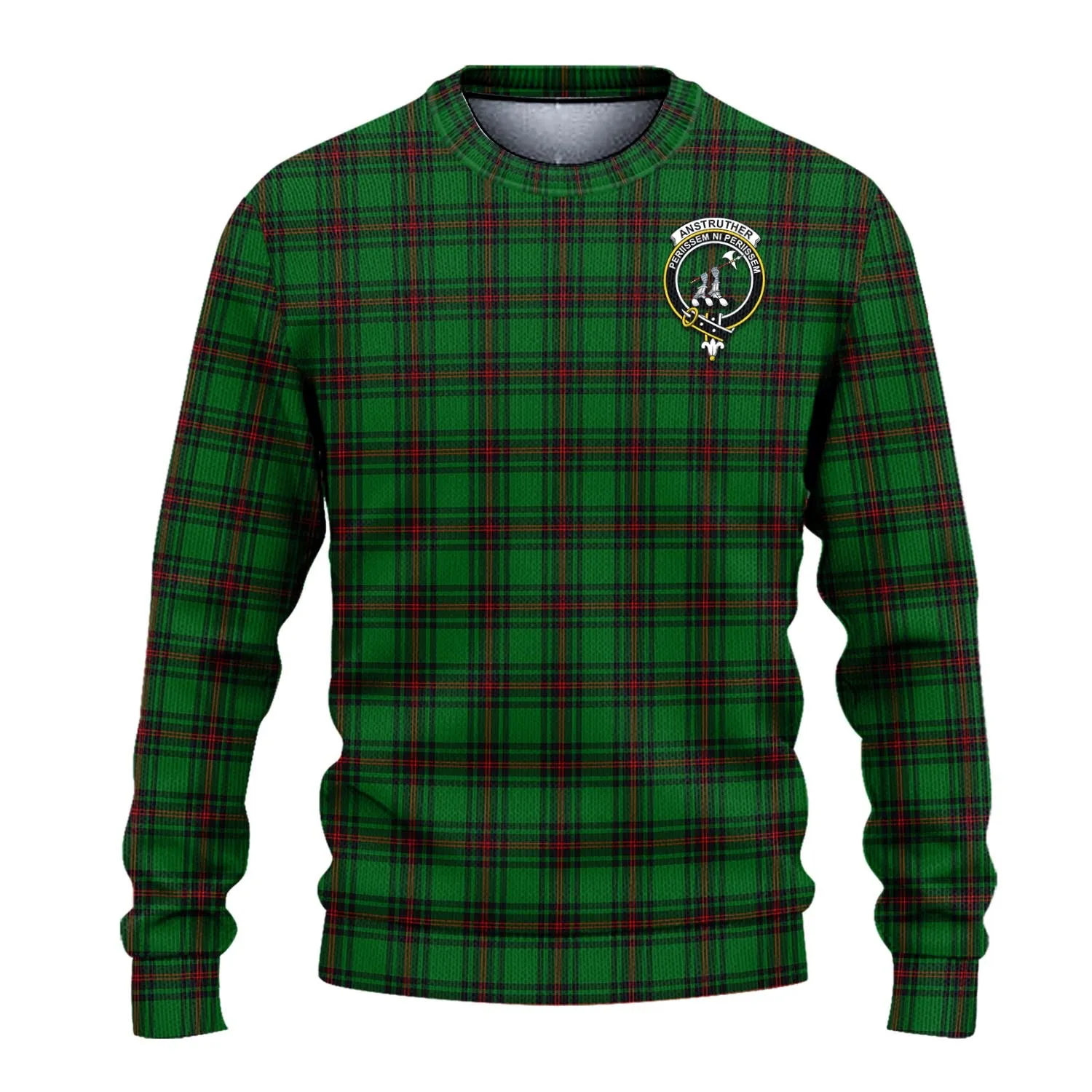 Anstruther Tartan Ugly Sweater with Family Crest