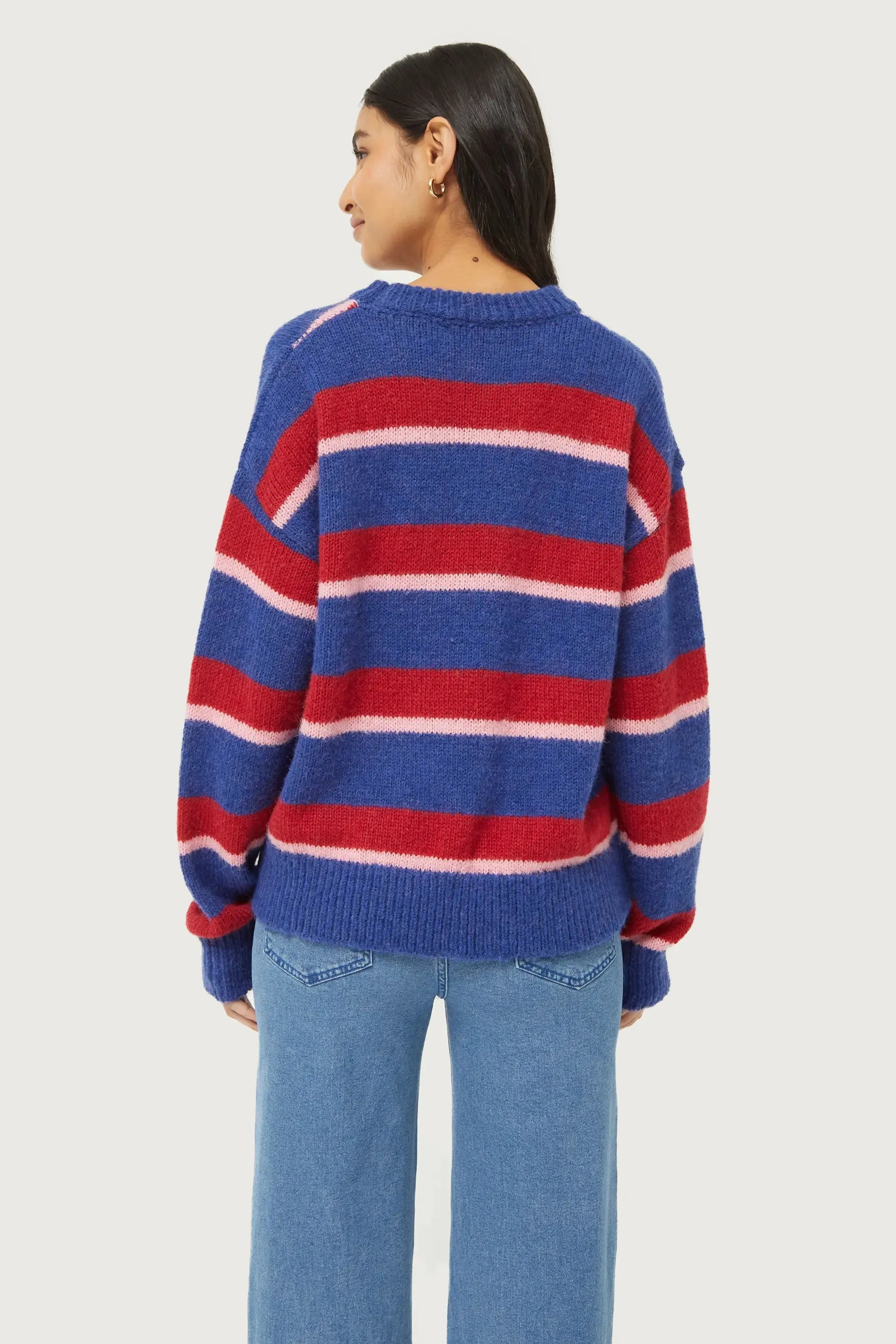 Blue Striped Knitted Jumper