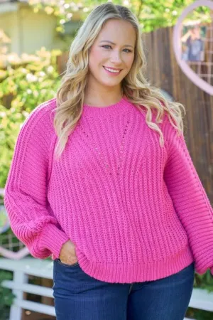 Brighter Days Fuchsia Sweater Curvy