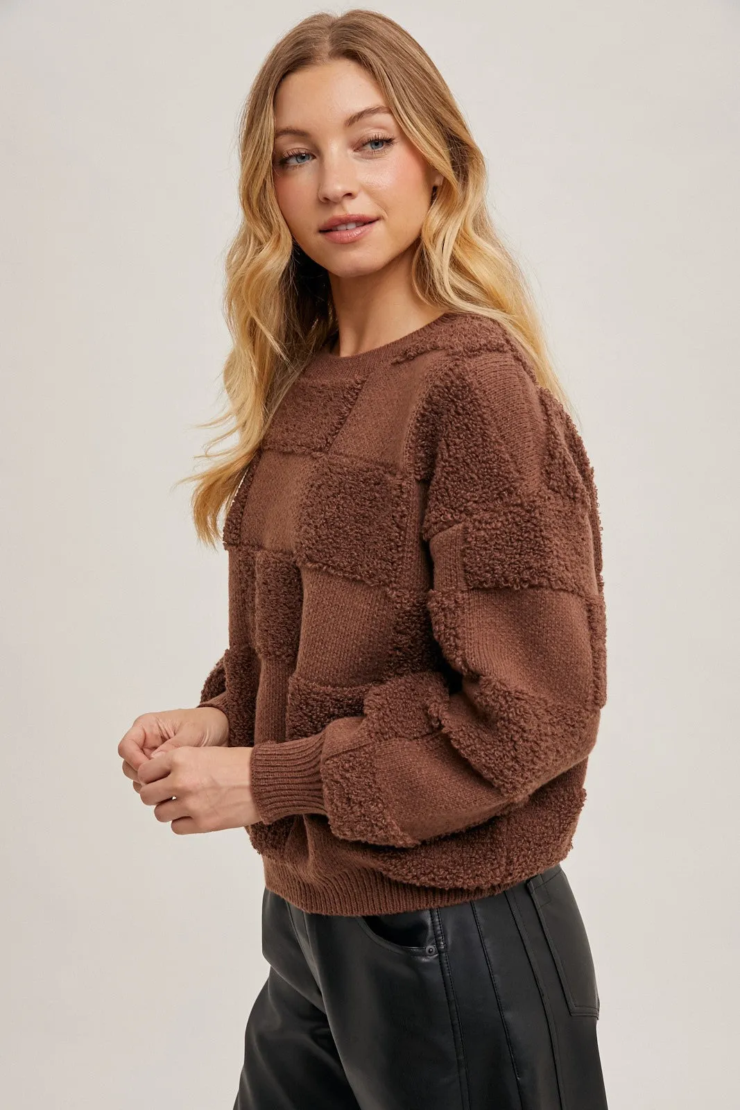 Checkered Sherpa Sweater