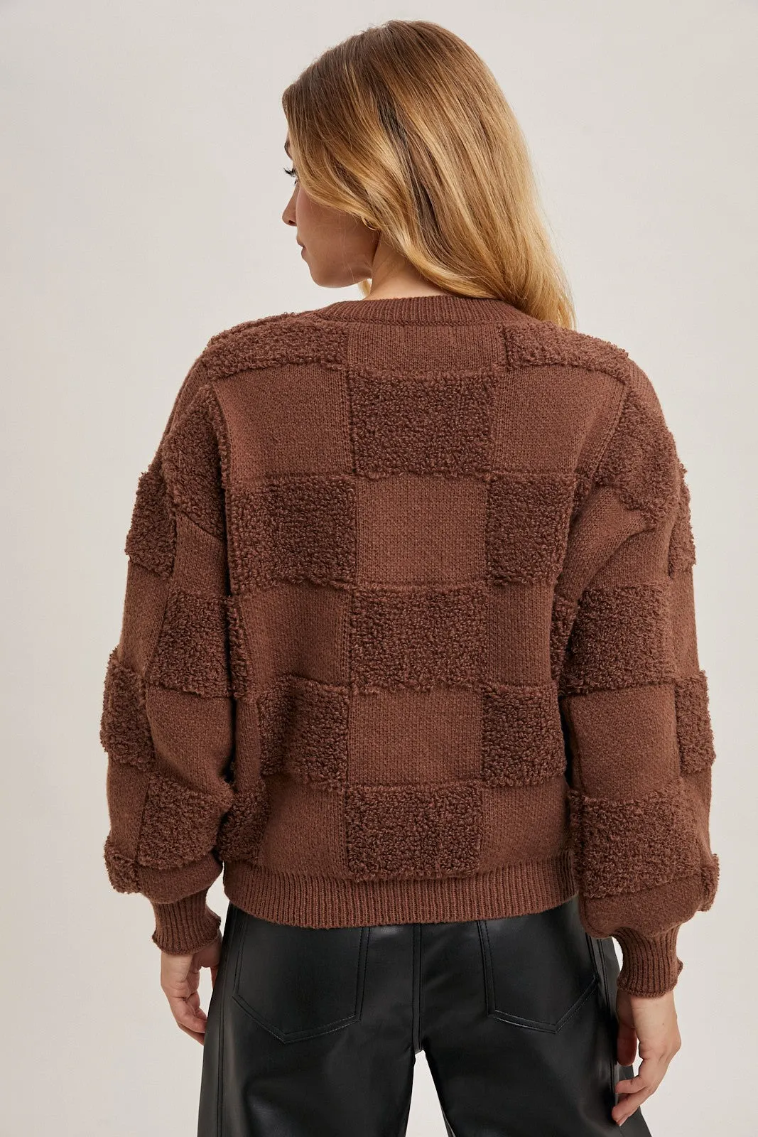 Checkered Sherpa Sweater