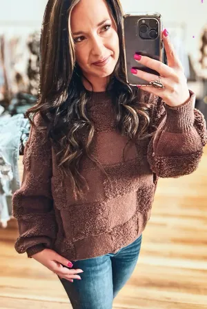 Checkered Sherpa Sweater