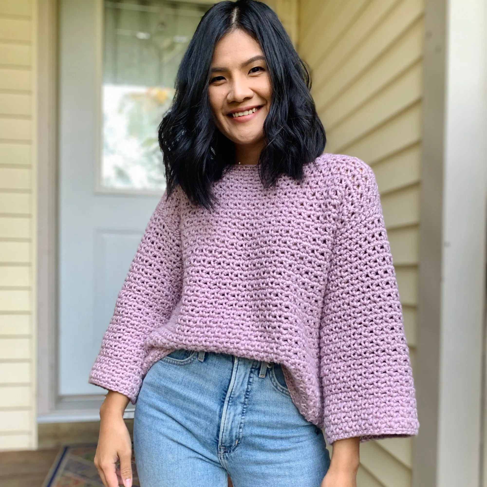 Chunky crochet sweater pattern PDF & video tutorial // Women's sizes XS - XXL