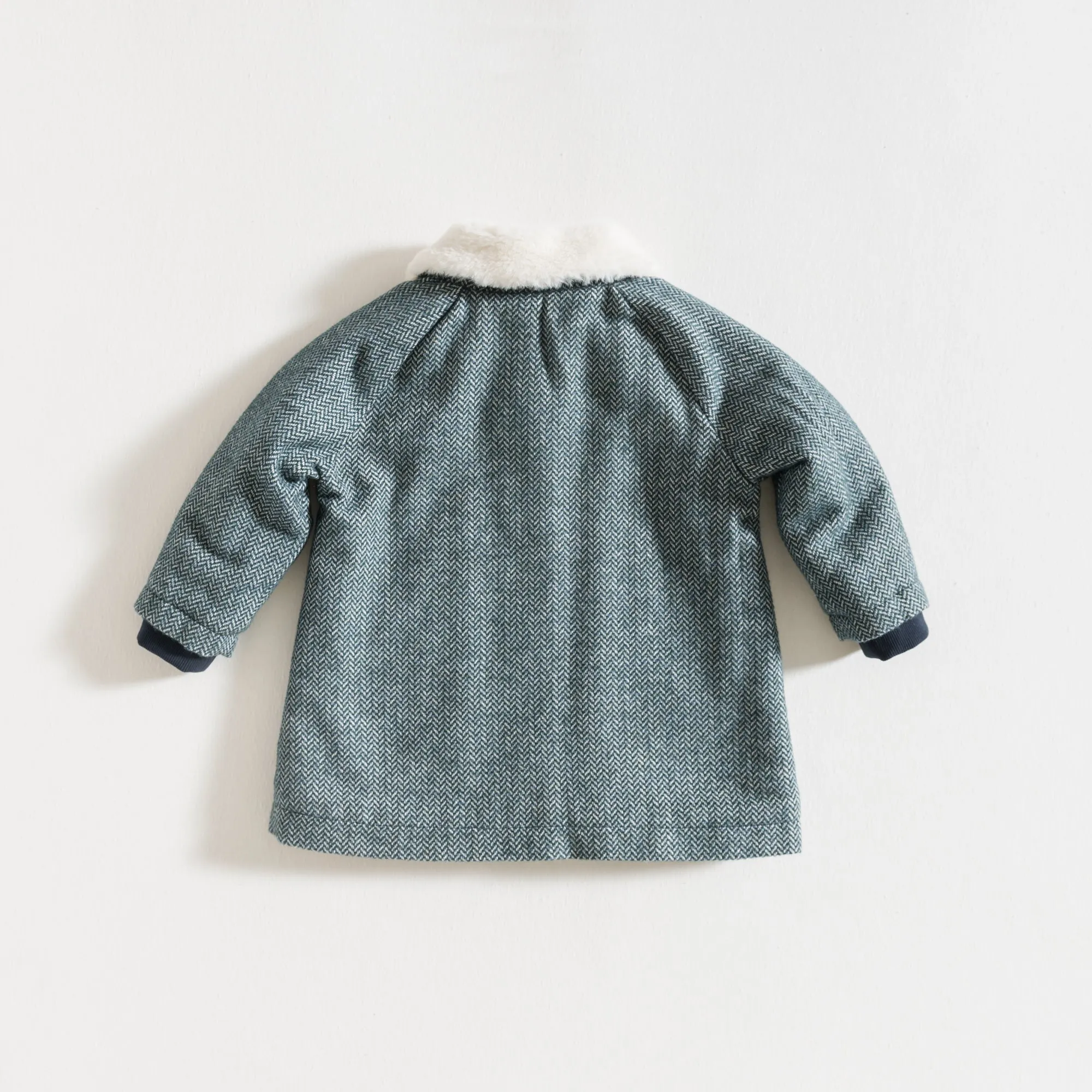 COAT / GREEN HERRINGBONE