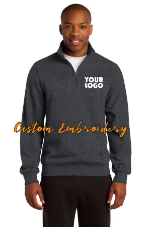Custom Embroidered Men's Quarter 1/4 Zip  Sweatshirt - Includes 4in x 4in Embroidery - Personalized Men's Sweater