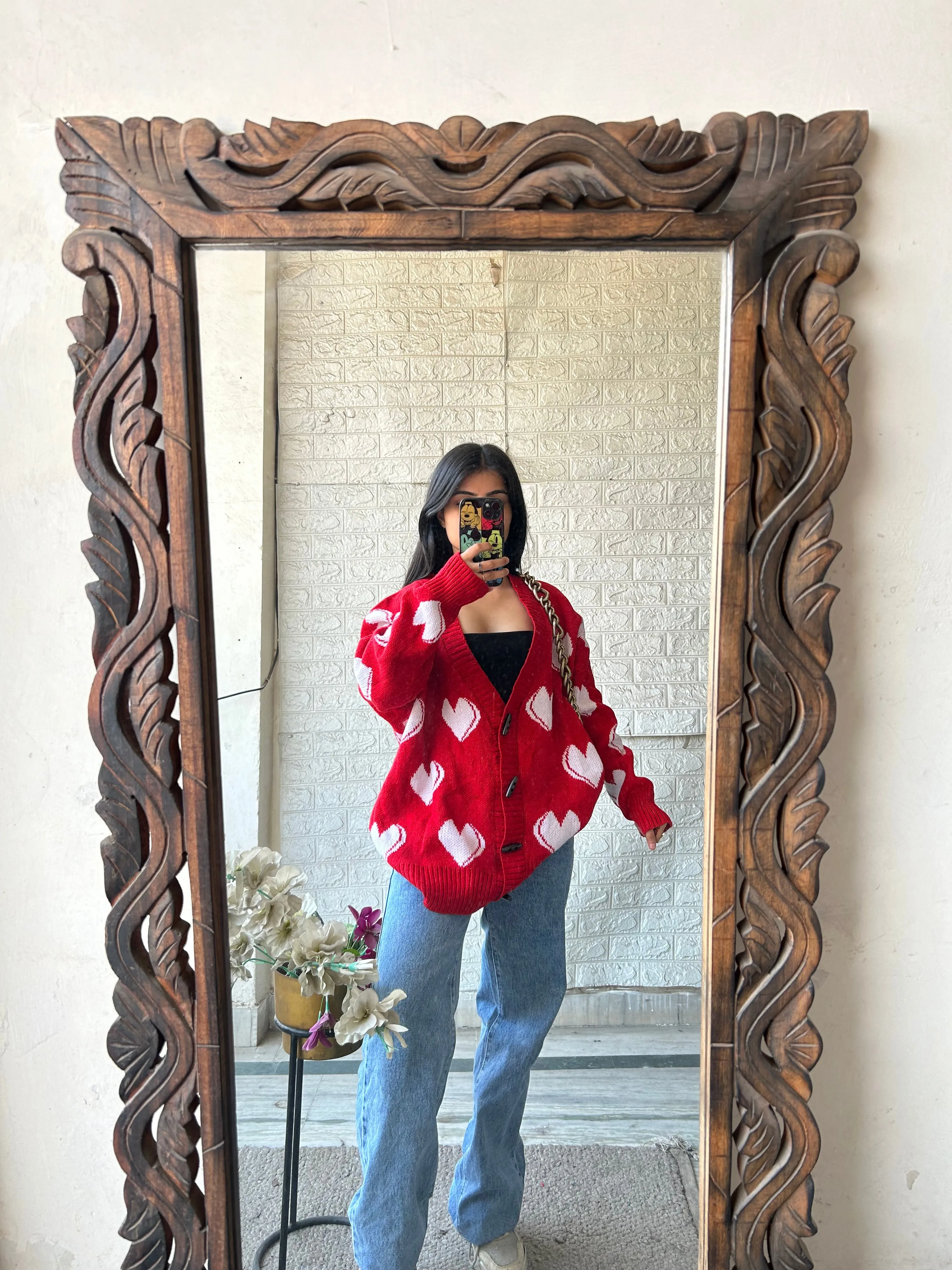 Cute heart cardigan ❤️ L