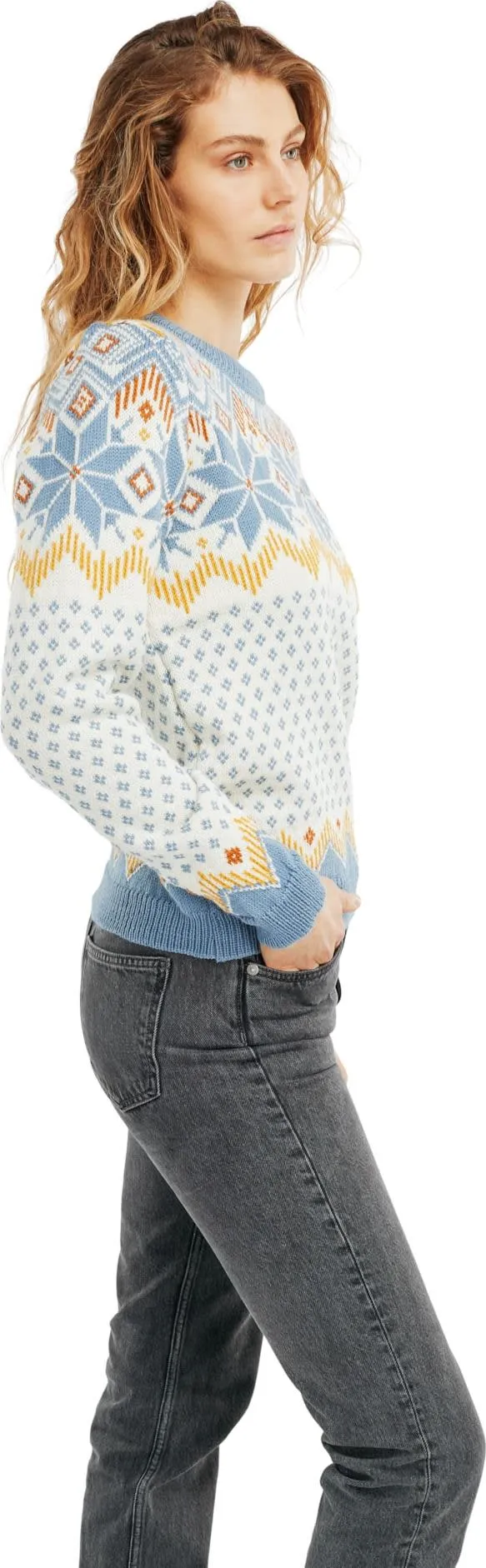 Dale of Norway Women&#x27;s Vilja Sweater Offwhite Blueshadow Mustard | Buy Dale of Norway Women&#x27;s Vilja Sweater Offwhite Blueshadow Mustard here | Outnorth