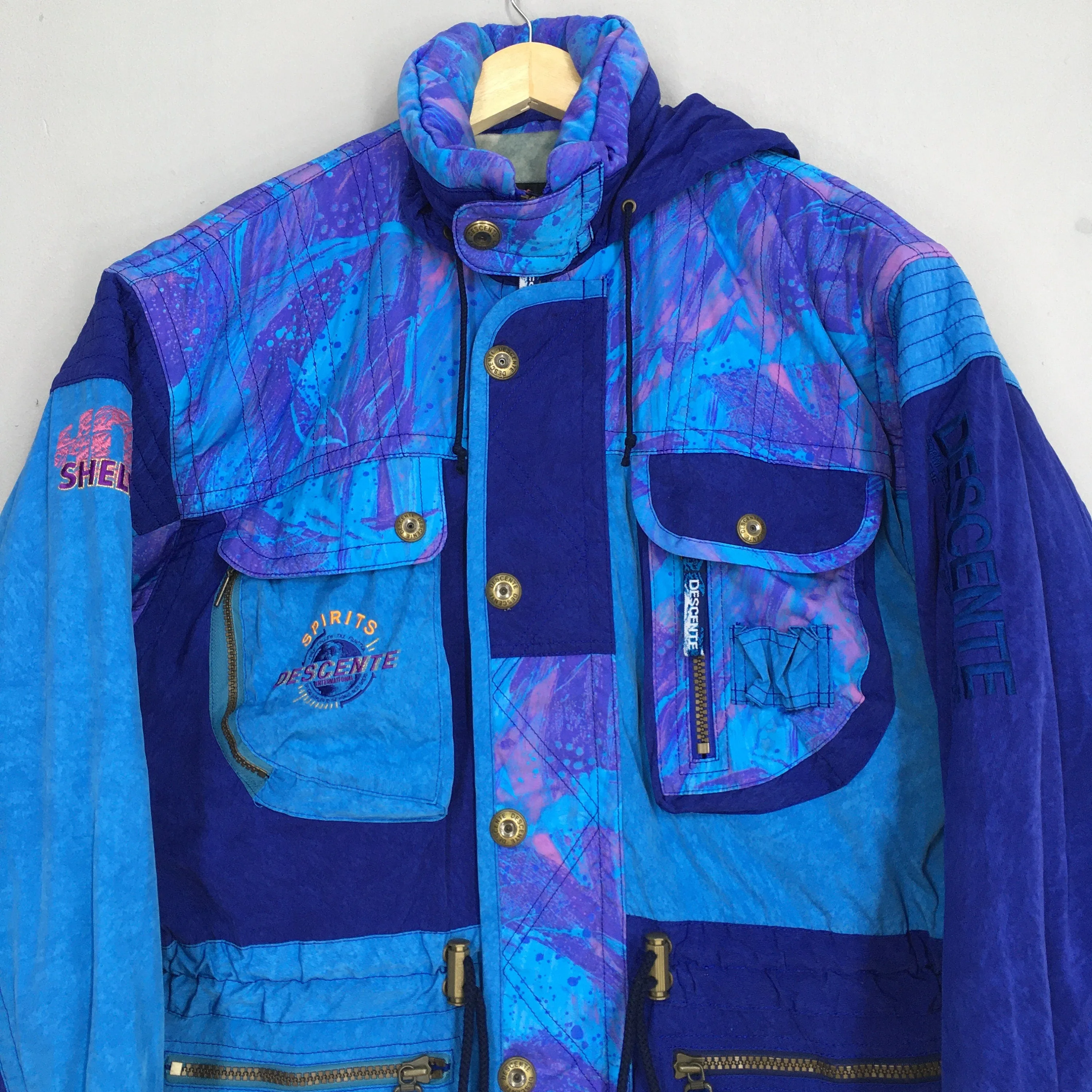Descente Hoodie Ski Bomber Parka Jacket Skiing Large
