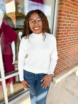 Doesn't Get Better Cream Mock Neck Long Dolman Sleeve Sweater