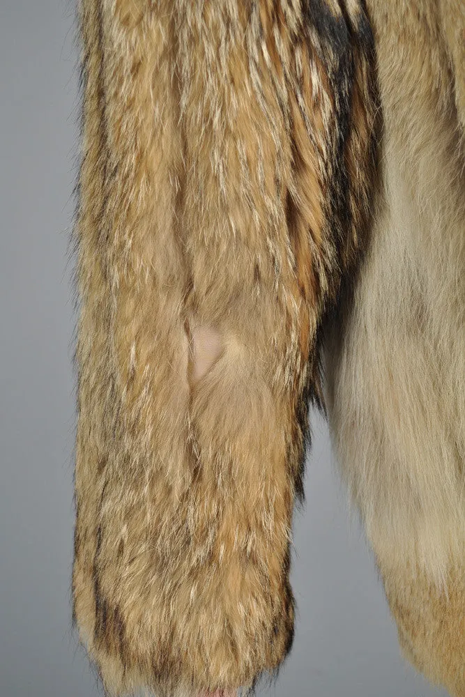 Donald Brooks 70s Shaggy Coyote Fur Coat