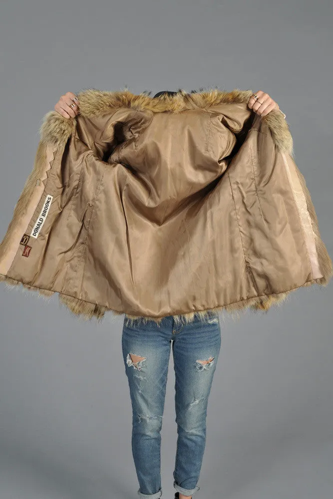 Donald Brooks 70s Shaggy Coyote Fur Coat