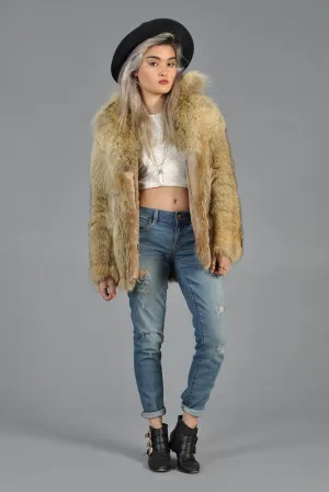 Donald Brooks 70s Shaggy Coyote Fur Coat