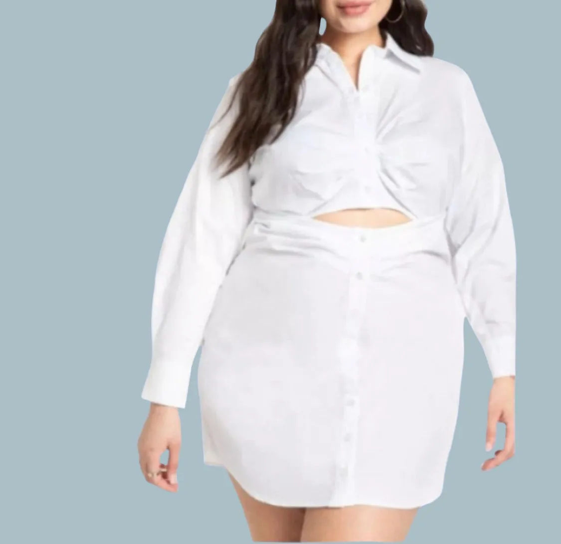 Eloquii Oversized Shirt Dress with Open Front
