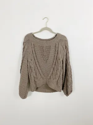 Express Knit Bubble Sleeve Sweater Small