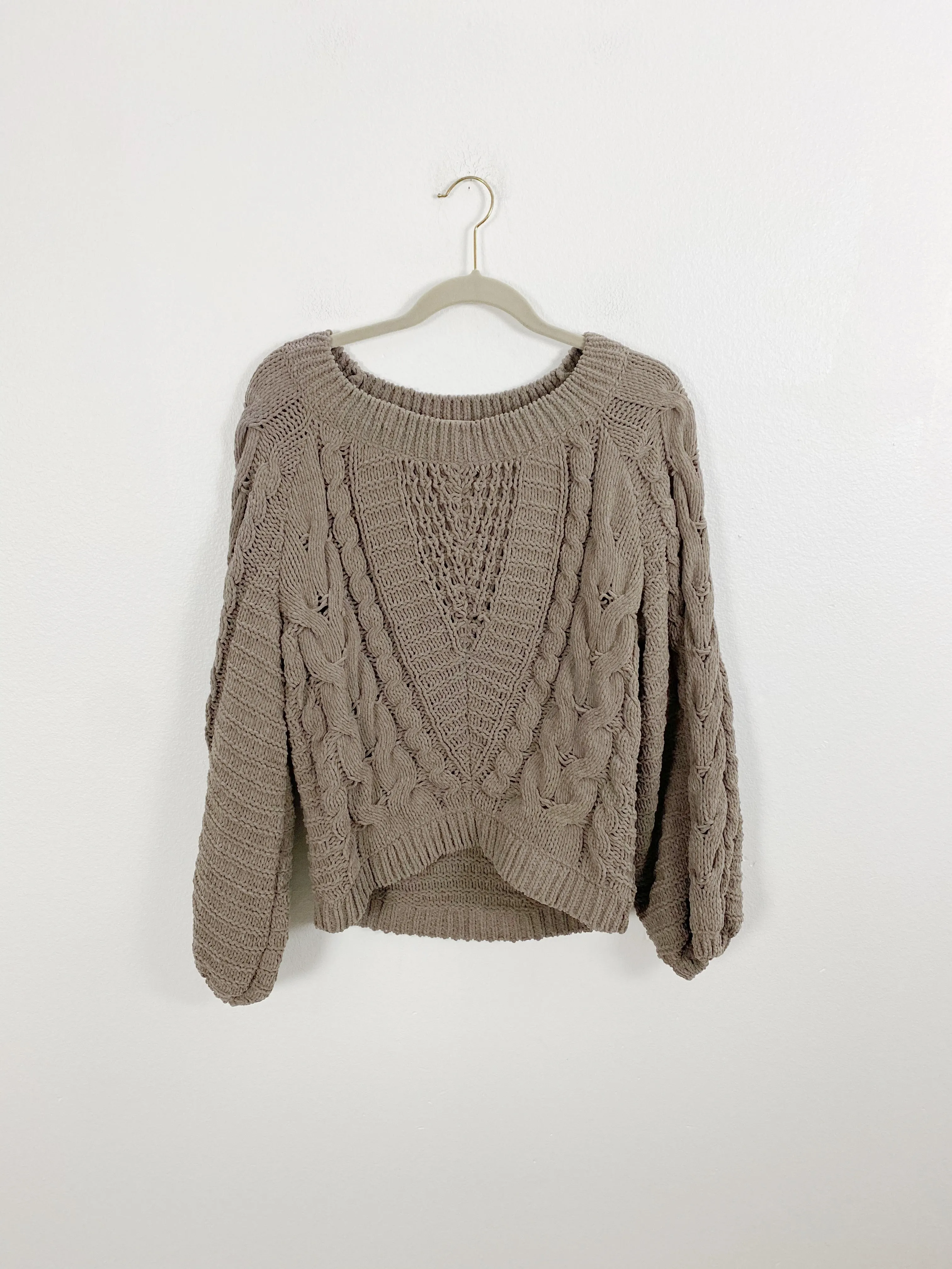 Express Knit Bubble Sleeve Sweater Small
