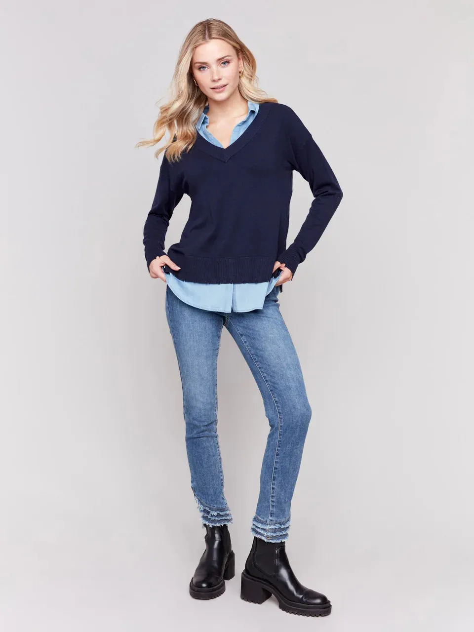 Fooler Sweater - Navy or Caramel