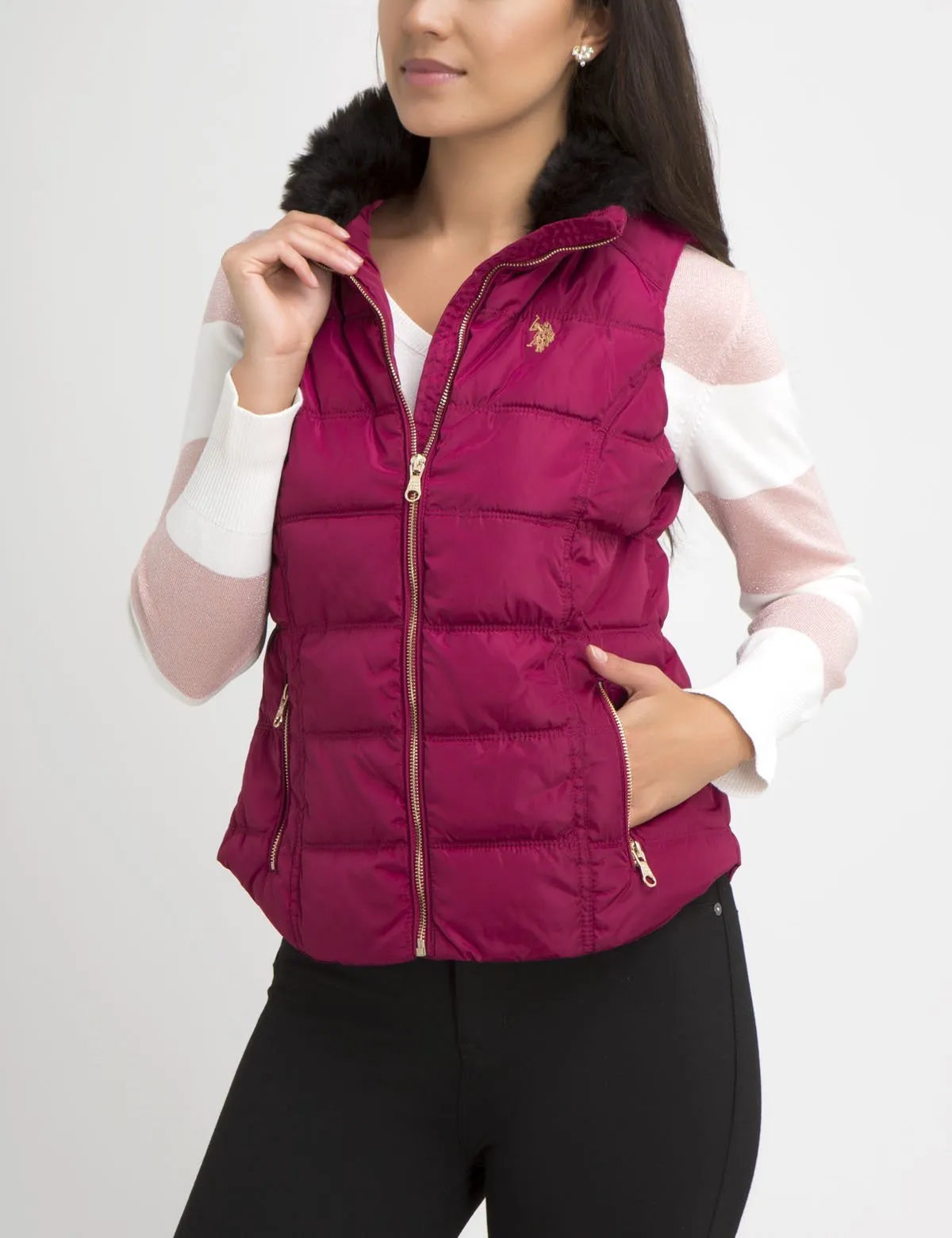 FUR COLLAR VEST