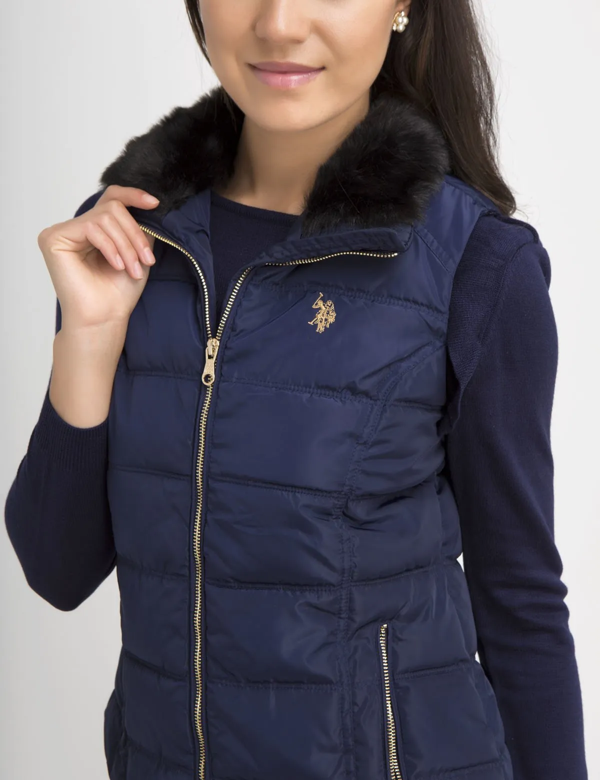 FUR COLLAR VEST