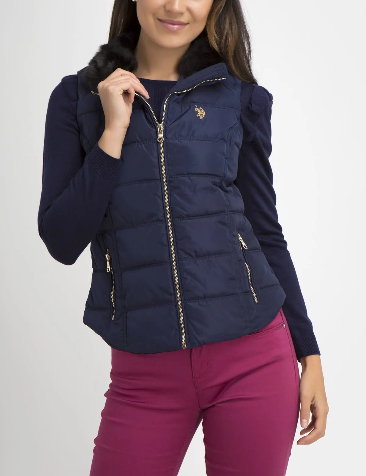 FUR COLLAR VEST