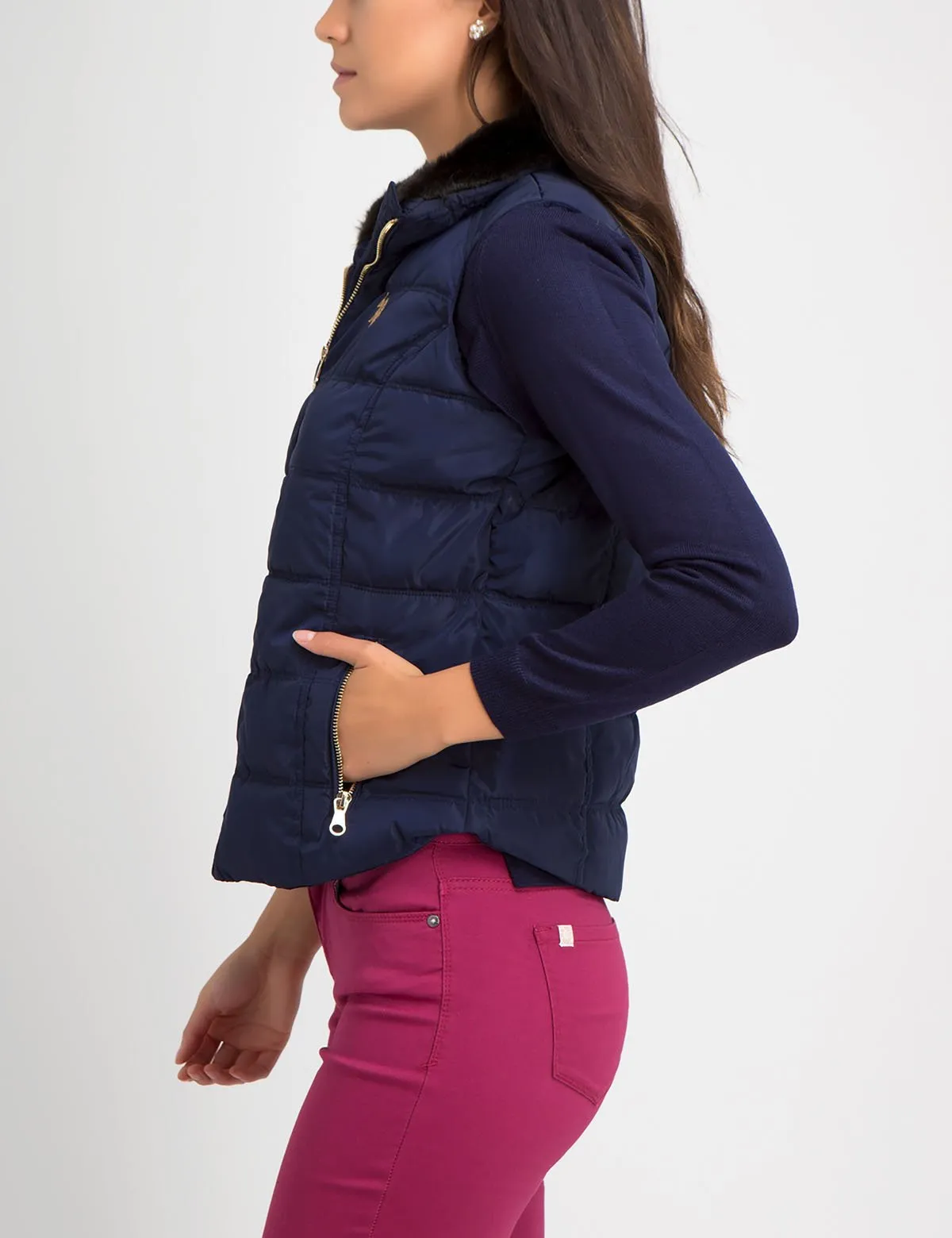 FUR COLLAR VEST