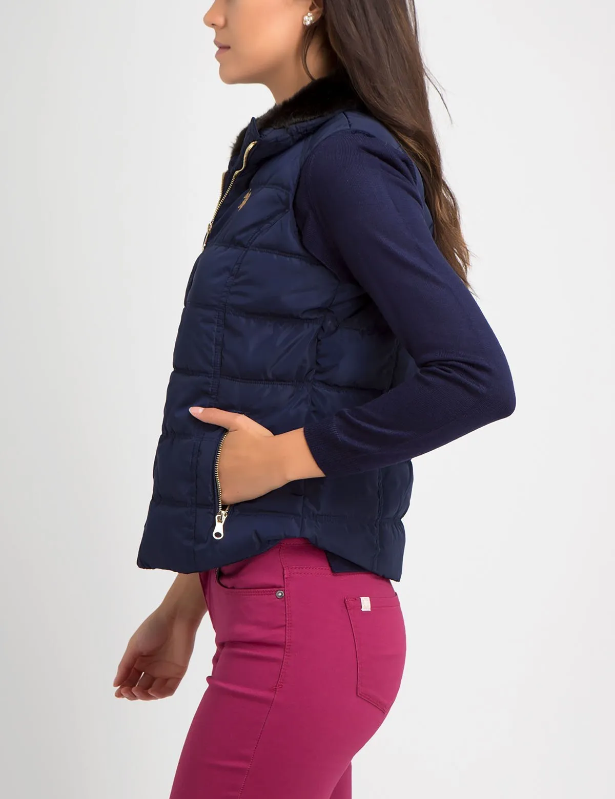 FUR COLLAR VEST