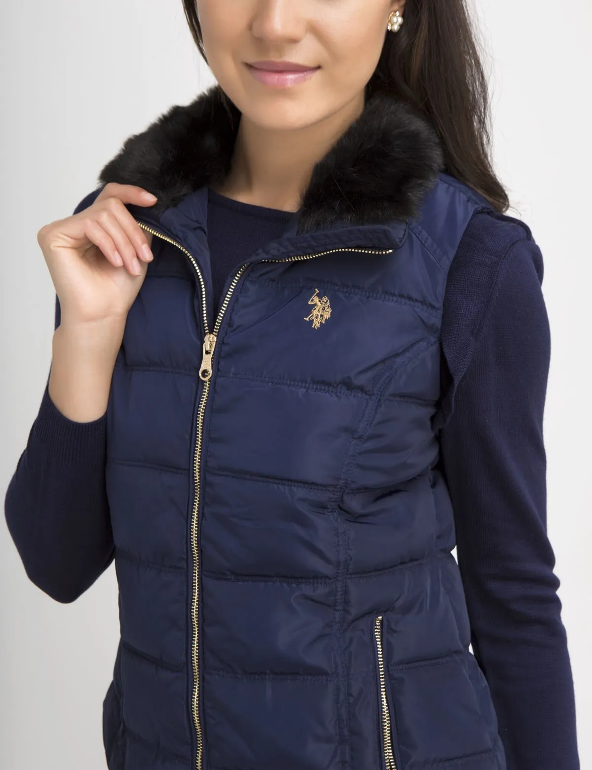 FUR COLLAR VEST