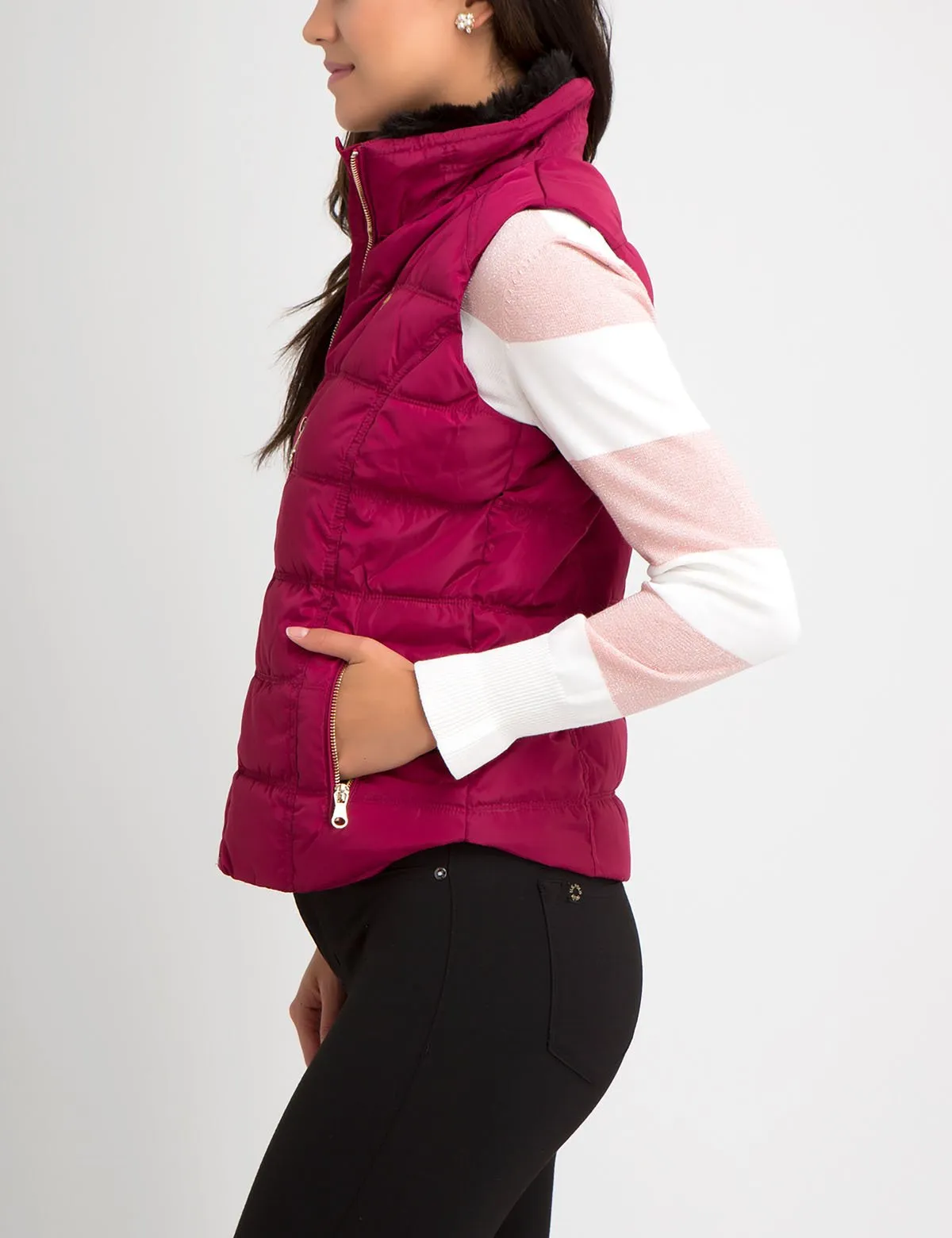 FUR COLLAR VEST