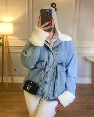 Fur Trim Denim Jacket