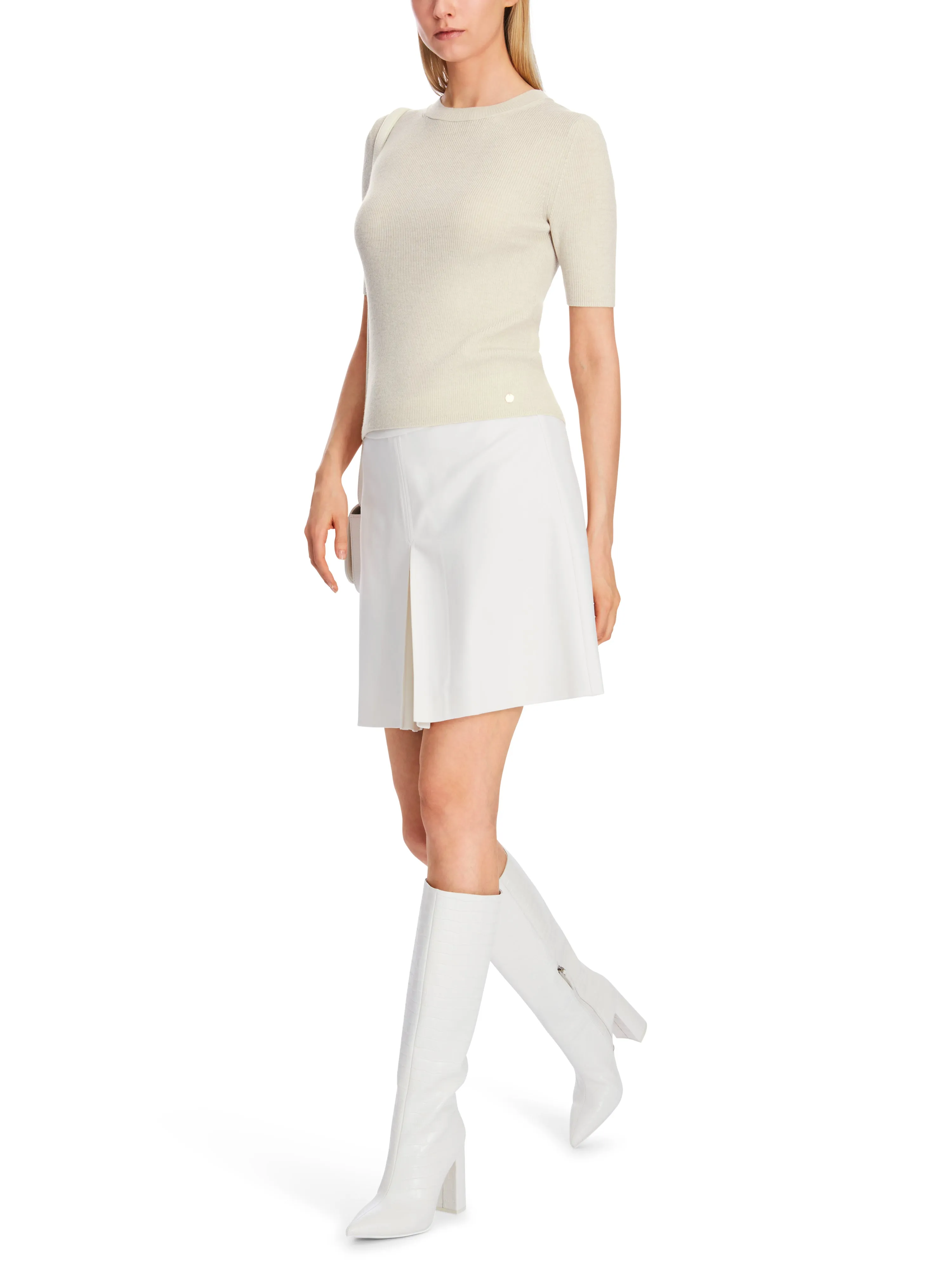 GLITTER WOOL SHORT SLEEVE SWEATER