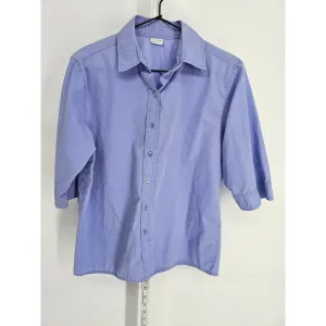 Haband Womens Sz S 3/4 Sleeve Button Up Dress Shirt Light Purple