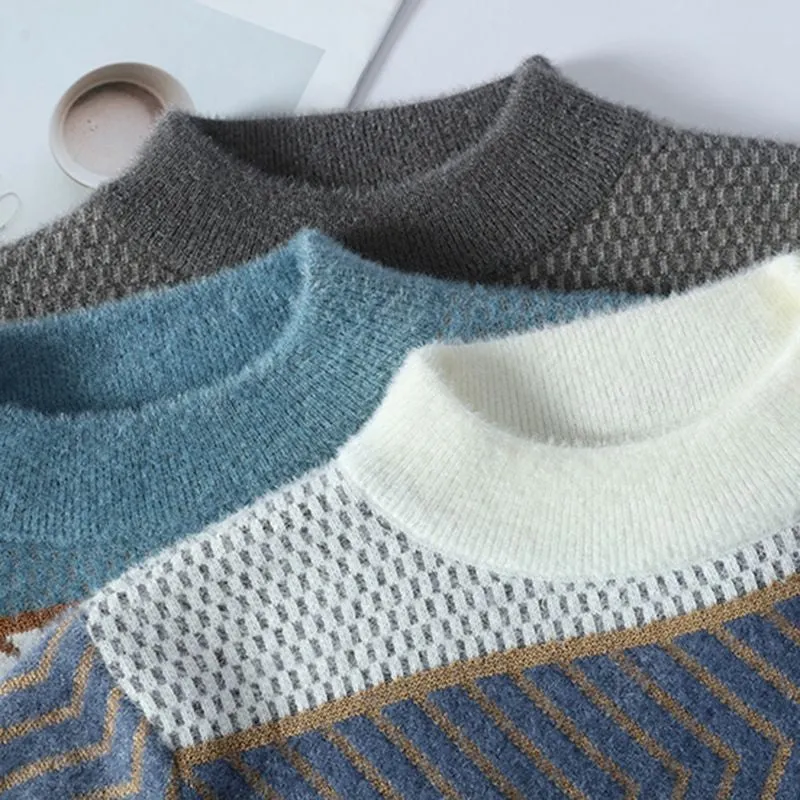 Herringbone Half Turtleneck Sweater