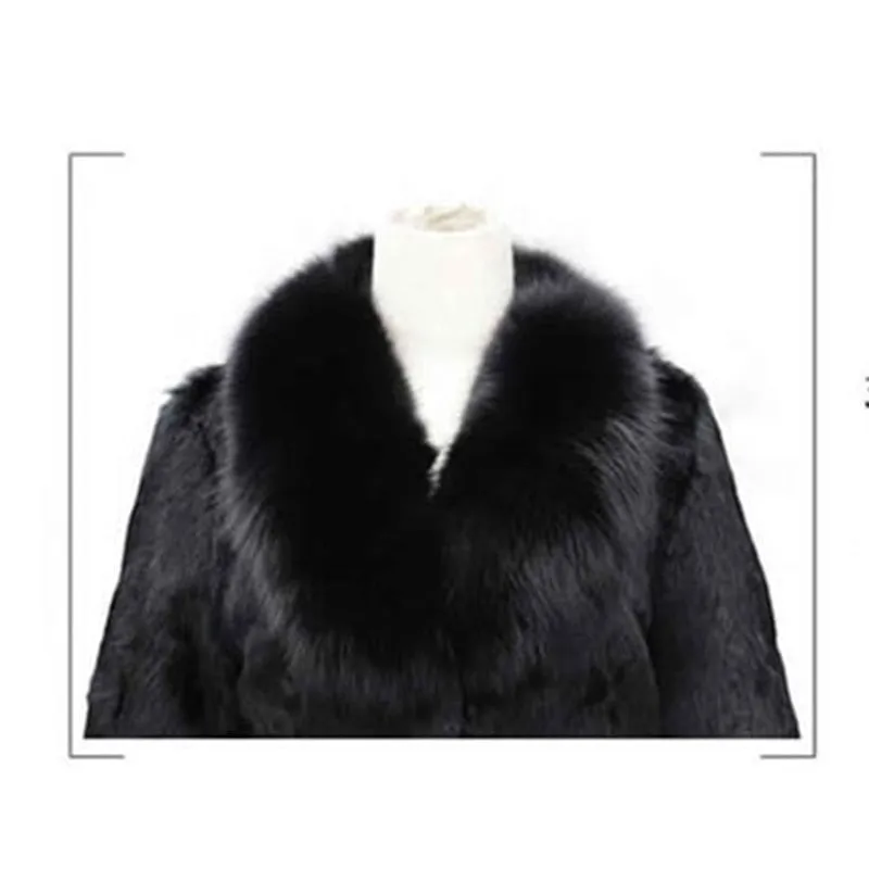 High Quality Winter Warm Fluffy Faux Fur Coats Jackets Women Furry Short Faux Fox Fur Collar Jacket Overcoat Lu1238