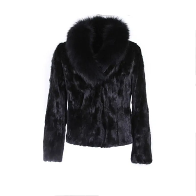 High Quality Winter Warm Fluffy Faux Fur Coats Jackets Women Furry Short Faux Fox Fur Collar Jacket Overcoat Lu1238