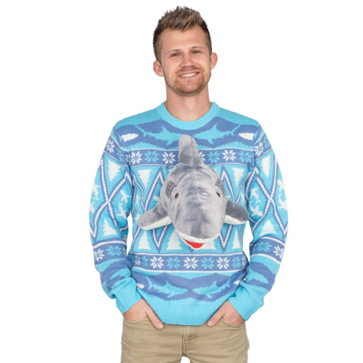 JulesRoche Ugly Christmas Sweater 3D Shark Plushie