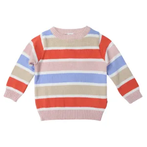 Knit Sweater Pink Stripe