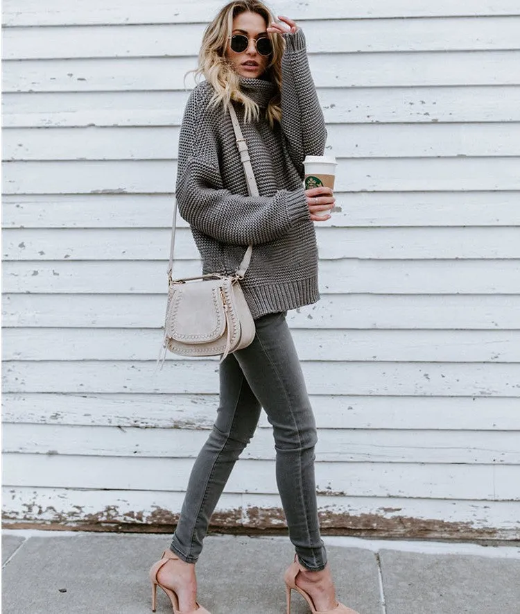 Lined Turtleneck Sweater