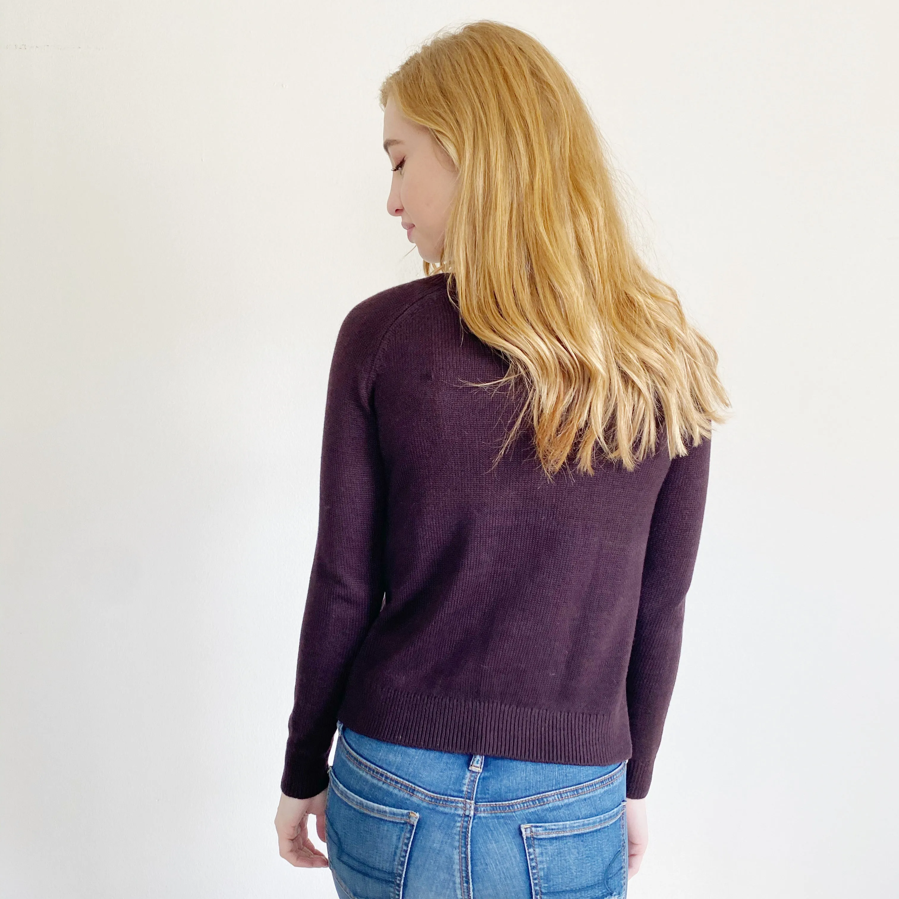 LOFT Knit Sangria Stone Sweater XS