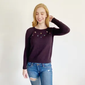 LOFT Knit Sangria Stone Sweater XS