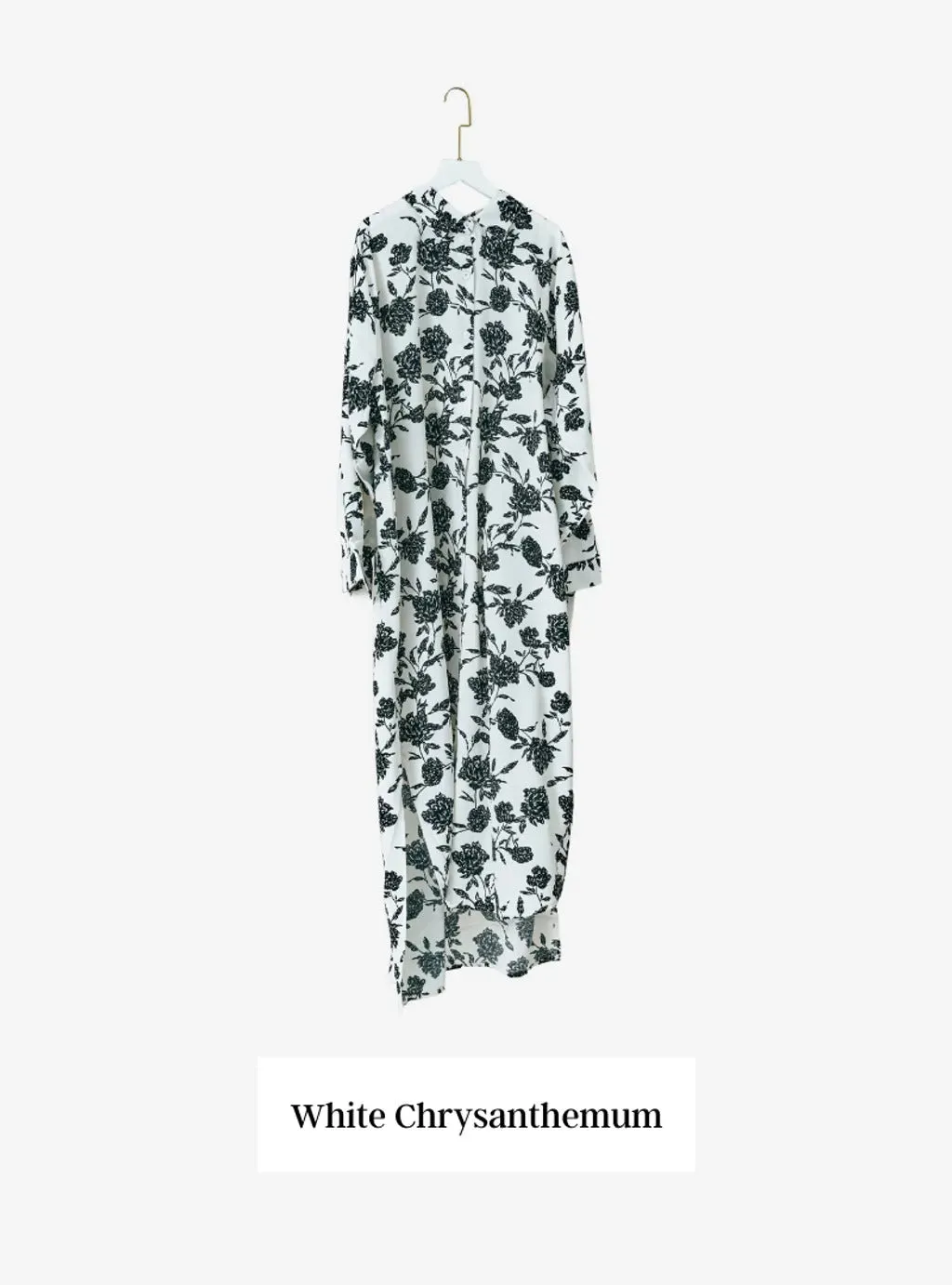 Longline Printed Shirt Dress - The Flower Series 2