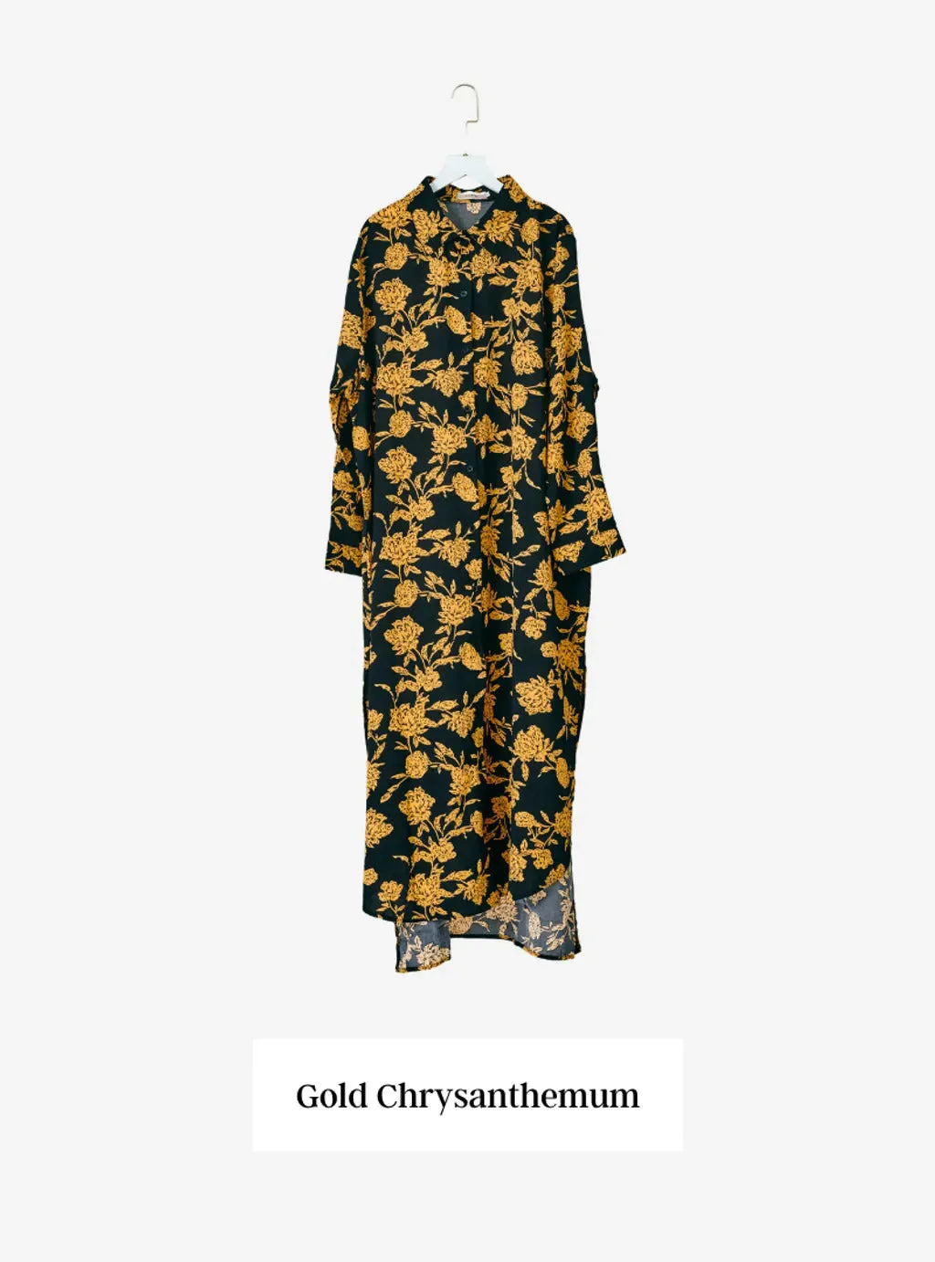 Longline Printed Shirt Dress - The Flower Series 2