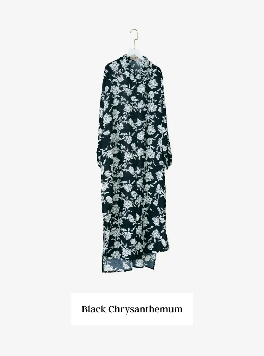 Longline Printed Shirt Dress - The Flower Series 2