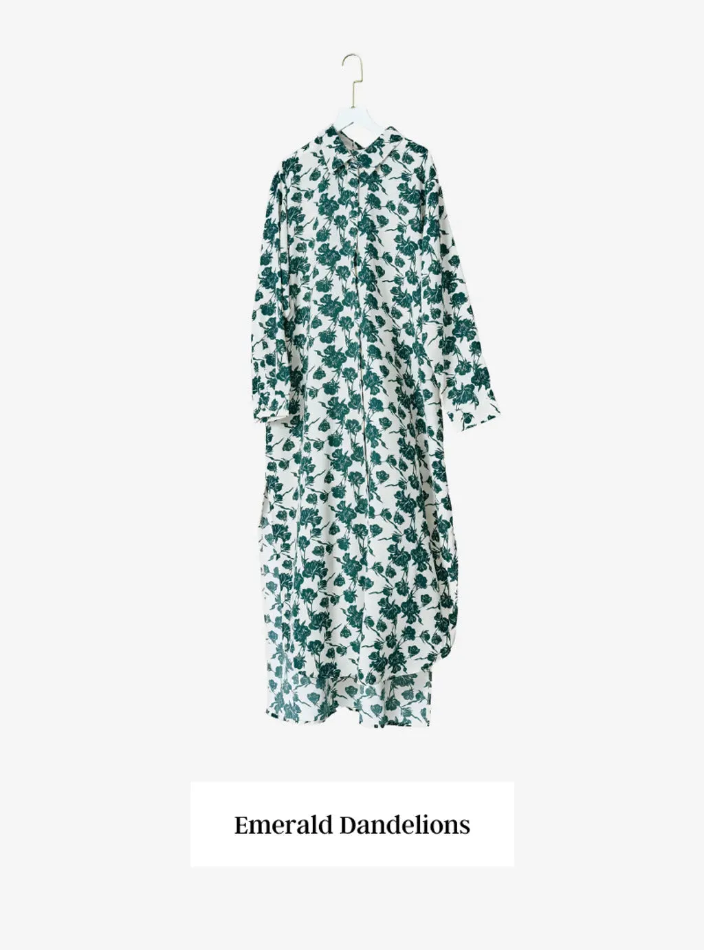 Longline Printed Shirt Dress - The Flower Series 2