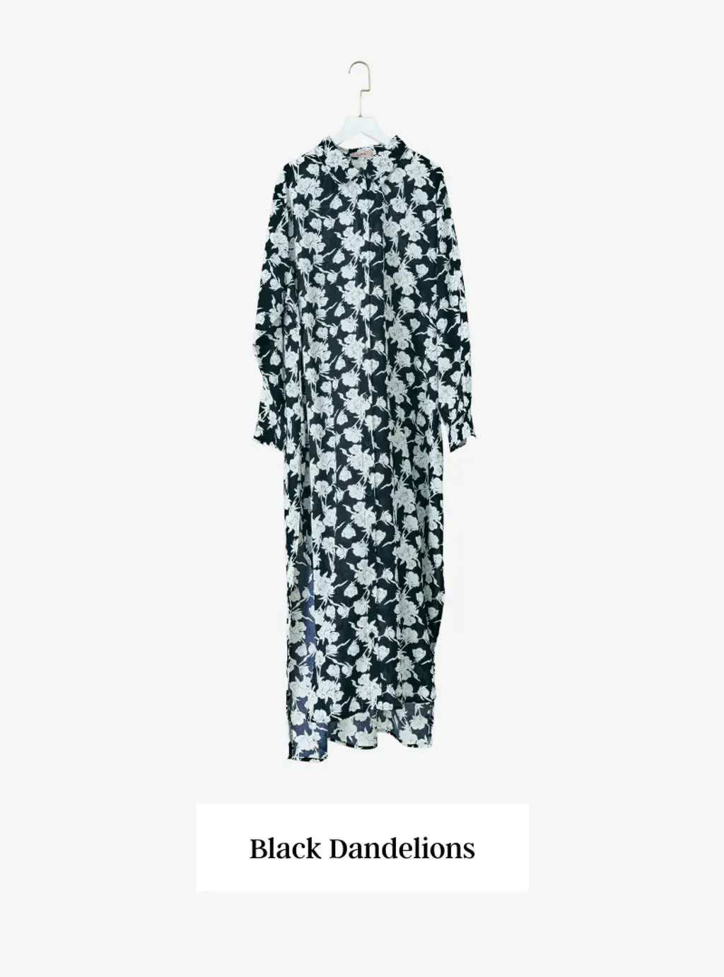 Longline Printed Shirt Dress - The Flower Series 2
