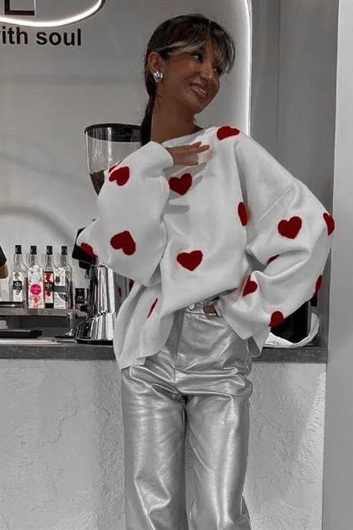 Loose hearts casual sweater