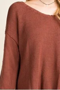 Love Me More Sweater in Deep Mauve