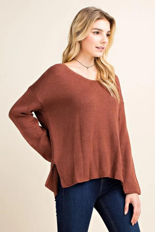 Love Me More Sweater in Deep Mauve