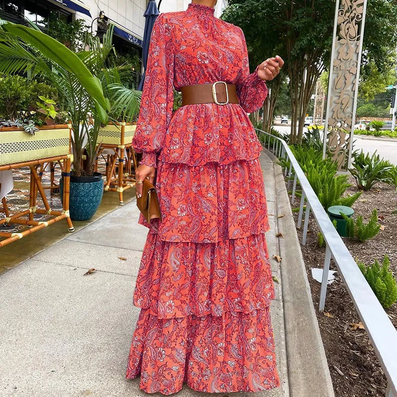 Luna Ruffled Maxi Floral Dress